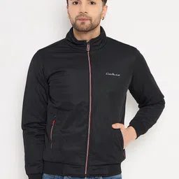 Duke Mock Collar Long Sleeves Zip Detail Bomber Jacket-image-35