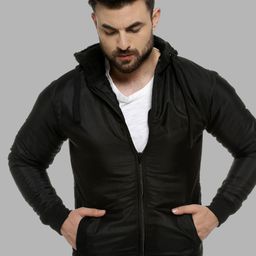 Campus Sutra Men Black Windcheater Padded Jacket-53