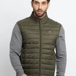 Status Quo Men Olive Green Puffer Jacket-image-39