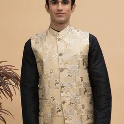 NEUDIS Jacquard Woven Design Nehru Jacket-21