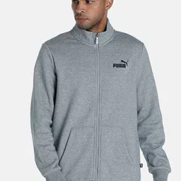 Puma Men Grey Essential Regular Fit Track Jacket-image-36