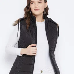 VERO AMORE Hooded Faux Fur Trim Windcheater Padded Jacket-21
