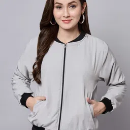 Funday Fashion Stand Collar Bomber Jacket-picture-21