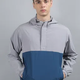 TIM PARIS Windcheater Colourblocked Hooded Bomber Jacket-image-76