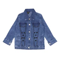 CREMLIN CLOTHING Girls Blue Washed Denim Jacket-image-75