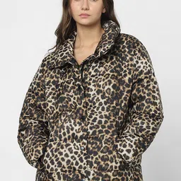 Vero Moda Animal Printed Spread Collar Lightweight Puffer Jacket-image-97