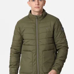 t-base Men Olive Green Solid Lightweight Puffer Jacket-image-57