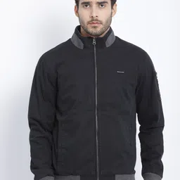 t-base Men Black Windcheater Bomber Jacket-image-83