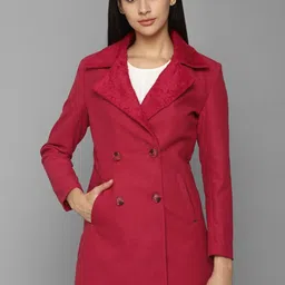 Allen Solly Woman Cotton Faux Fur Trim Longline Overcoat-picture-23