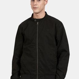 t-base Men Black Windcheater Bomber Jacket-image-62
