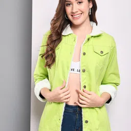 Funday Fashion Spread Collar Longline Cotton Tailored Jacket-80