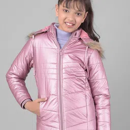 Crimsoune Club Girls Hooded Faux Fur Trim Puffer Jacket-image-1