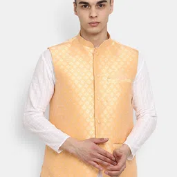 V-Mart Woven Design Mandarin Collar Nehru Jacket-32
