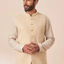 Manyavar Men Self Designed Nehru Jacket-image-73
