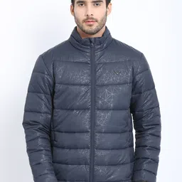 t-base Men Navy Blue Geometric Windcheater Puffer Jacket-picture-42