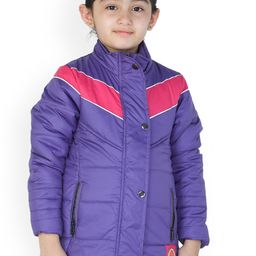 toothless Girls Purple Striped Lightweight Longline Puffer Jacket-image-34