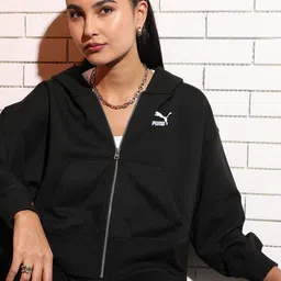 Puma Women Black Classics Full-Zip Longline Sporty Jacket-image-57