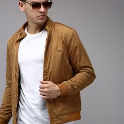 SHOWOFF Men Khaki Water Resistant Bomber Jacket-image-22