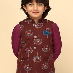 KISAH Boys Printed Nehru Jackets-37
