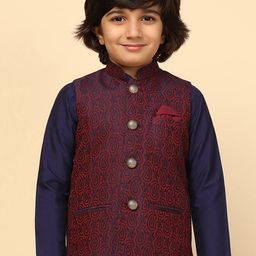 KISAH Boys Woven Design Nehru Jackets-55