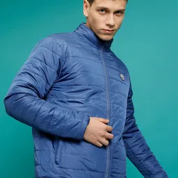 HIGHLANDER Teal Mock Collar Padded Jacket-image-19