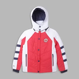 Blue Giraffe Boys Red White Colourblocked Padded Jacket-image-33