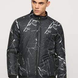 Pepe Jeans Abstract Printed Mock Collar Bomber Jacket-picture-16