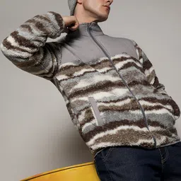 Campus Sutra Windcheater Self Design Bomber Jacket-picture-8