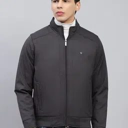 Monte Carlo Men Mock Collar Solid Casual Bomber Lightweight Jacket-picture-17