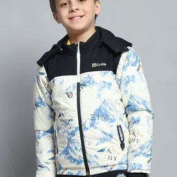 Monte Carlo Boys Hooded Abstract Printed Casual Lightweight Padded Jacket-picture-8
