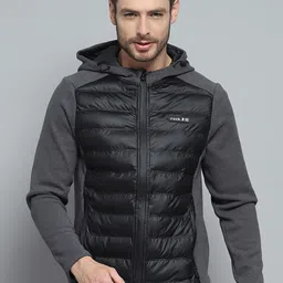 rock.it Men Hooded Colourblocked Casual Puffer Lightweight Jacket-image-34
