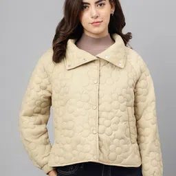 Xpose Lapel Collar Lightweight Crop Quilted Jacket-picture-15