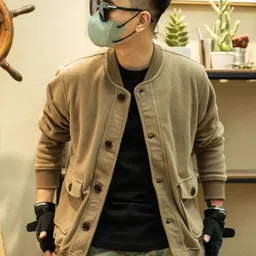 StyleCast Men Stand Collar Solid Casual Bomber Jacket-image-82