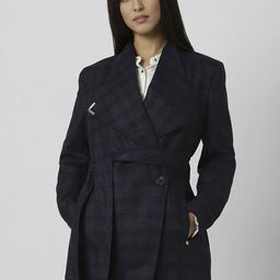 Van Heusen Woman Lapel Collar Checked Casual Open Front Jacket-11