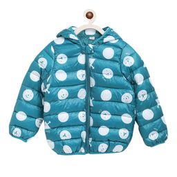 Kids On Board Unisex Kids Green White Puffer Jacket-image-56