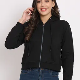 CHARMGAL Hooded Dry Fit Open Front Jacket With Crop Top-image-9