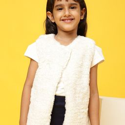 TALES & STORIES Girls Self Design Lightweight Open Front Jacket-picture-30
