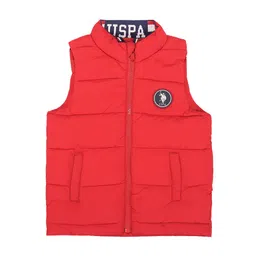 U.S. Polo Assn. Kids Boys Mock Collar Sleeveless Quilted Jacket-55