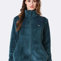 Van Heusen Athleisure Women Full Sleeve High Neck Velour Jacket-image-18