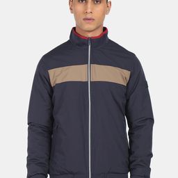 Arrow Sport Men Blue Solid Bomber Jacket-image-95