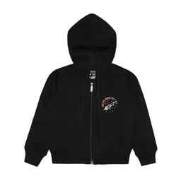 DYCA Boys Typography Printed Hooded Long Sleeves Fleece Bomber Jacket-picture-6
