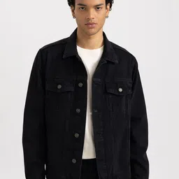 DeFacto Spread Collar Pure Cotton Denim Jacket-picture-12