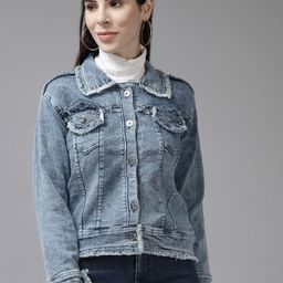 BAESD Women Washed Windcheater Crop Denim Jacket-14