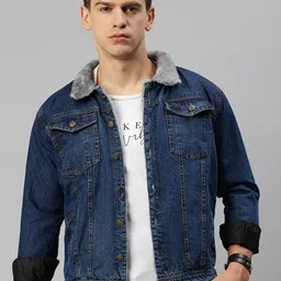 VOXATI Washed Denim Jacket With Faux Fur Trim-image-19