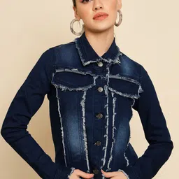 TANDUL Women Washed Lightweight Crop Denim Jacket-19