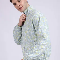 The Indian Garage Co Floral Printed Lightweight Cotton Bomber Jacket-17