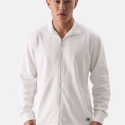 The Souled Store Shirt Collar Pure Cotton Front Open Sweatshirt-41