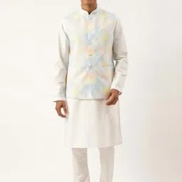 TheEthnic.Co Tie & Dye Printed Nehru Jacket-image-10