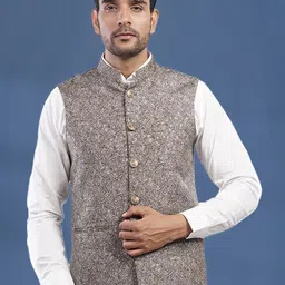 Lightpole Ethnic Motifs Printed Nehru Jacket-19