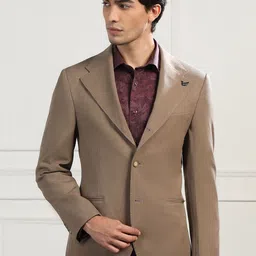 Blackberrys Self Design Notched Lapel Slim-Fit Single Breasted Blazer-image-66